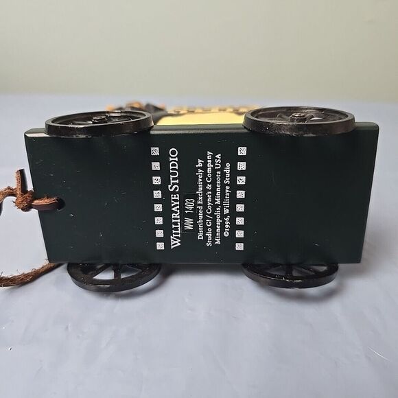 Williraye Studio - Folk Art - Cow With Cat Pull Toy Figurine WW1403 On Wheels - Picture 7 of 12